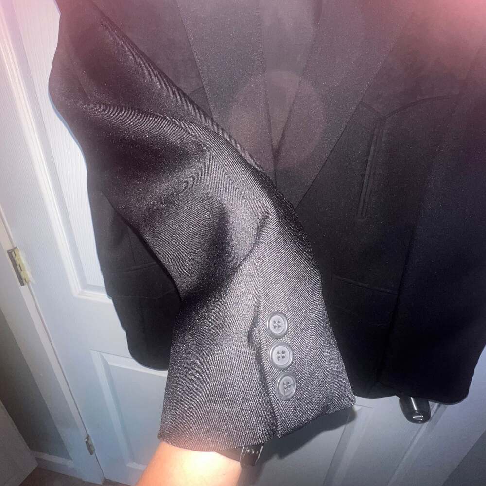 VTG Pagano West Black Western Blazer 50 S Vintage Suede on Shoulders 80s - Picture 8 of 11